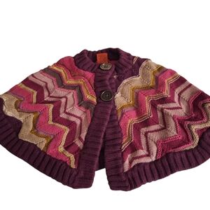 Missoni for Target Toddler Girl Capelet Cape Sweater Large 2T - 3T Chevron 2011
